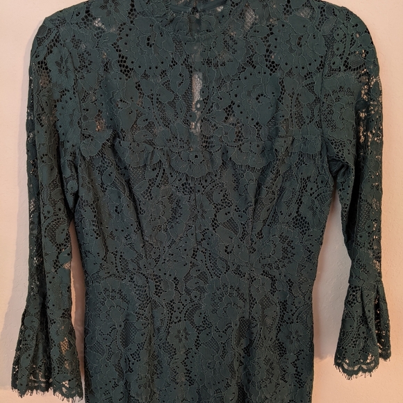 Lace Mermaid Green Dress - Picture 3 of 4